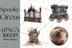 Spooky Circus Clip Art Png, Creepy Halloween Clipart Png Product Image 1