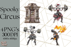 Spooky Circus Clip Art Png, Creepy Halloween Clipart Png Product Image 1
