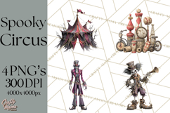 Spooky Circus Clip Art Png, Creepy Halloween Clipart Png Product Image 1