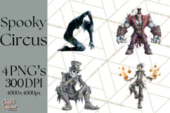 Spooky Circus Clip Art Png, Creepy Halloween Clipart Png Product Image 1