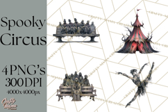 Spooky Circus Clip Art Png, Creepy Halloween Clipart Png Product Image 1