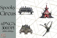 Spooky Circus Clip Art Png, Creepy Halloween Clipart Png Product Image 1