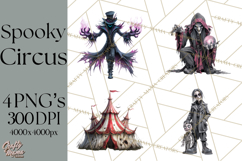 Spooky Circus Clip Art Png, Creepy Halloween Clipart Png Product Image 1