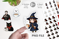 Spooky Coffee Sips Sticker Product Image 1