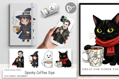 Digital Paper Spooky Coffee Sips Product Image 1