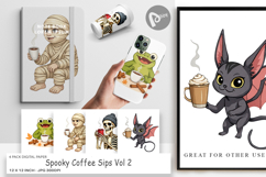 Digital Paper Spooky Coffee Sips Product Image 1
