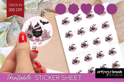 Spooky Cupcake Cute Round Sticker Pink Halloween Printable Product Image 1