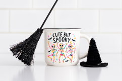 Spooky cute PNG design with skeletons and bats