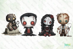 Spooky Doll Sublimation Clipart Product Image 1