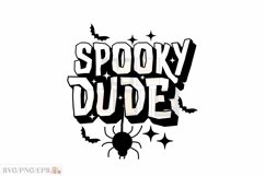 Fall Halloween Varsity Spooky Dude SVG PNG T-shirt Design Product Image 1