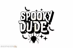 Fall Halloween Varsity Spooky Dude SVG PNG T-shirt Design Product Image 1