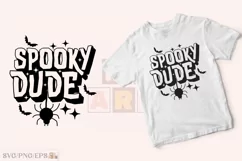 Fall Halloween Varsity Spooky Dude SVG PNG T-shirt Design Product Image 2