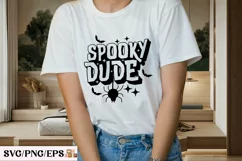 Fall Halloween Varsity Spooky Dude SVG PNG T-shirt Design Product Image 3