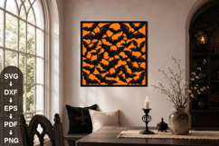 Spooky Flying Bats Pattern Wall Art Cut File Design Product Image 1