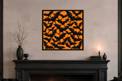 Spooky Flying Bats Pattern Wall Art Cut File Design Product Image 2