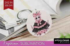 Spooky Ghost Cute Keychain PNG Pink Halloween Keychain Product Image 1