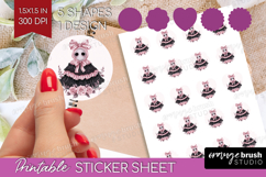 Spooky Ghost Cute Round Sticker Pink Halloween Printable Product Image 1