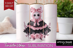 Spooky Ghost Cute Tumbler Wrap Pink Halloween Tumbler PNG Product Image 1