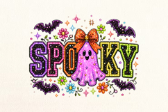 Spooky Ghost Rhinestone PNG Design Product Image 1