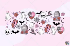 Spooky Girl Libbey Glass Wrap, Halloween 16oz Can Glass Product Image 3