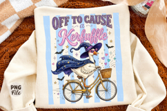 Spooky Goose Witch Bicycle PNG,Halloween Goose Png Product Image 1