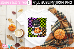 Spooky Halloween Black Cat Sublimation PNG