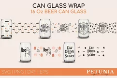 Halloween can glass cut file being used as a beer can glass print