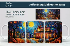Spooky Halloween House Coffee Mug Wrap for 15 oz Cricut Mug