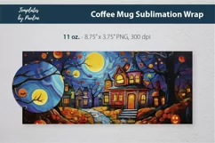 Spooky Halloween House Coffee Mug Wrap for 11 oz Cricut Mug
