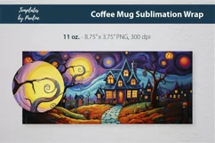 Spooky Halloween House Coffee Mug Wrap for 11 oz Cricut Mug