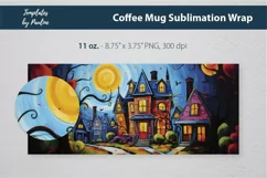 Spooky Halloween House Coffee Mug Wrap for 11 oz Cricut Mug