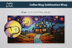 Spooky Halloween House Coffee Mug Wrap for 11 oz Cricut Mug