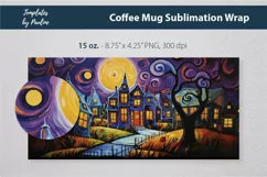 Spooky Halloween House Coffee Mug Wrap for 15 oz Cricut Mug