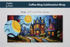 Spooky Halloween House Coffee Mug Wrap for 15 oz Cricut Mug