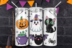 Kawaii Halloween Ghost Tumbler Wrap Cute Spooky Design Product Image 1