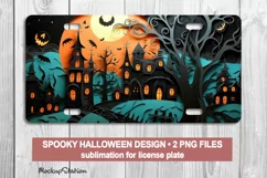 3D Spooky Halloween License Plate PNG | Paper Quilled Design Product Image 1