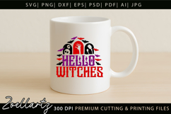 Hello Witches SVG Cricut Spooky Halloween T-shirt Mug Design Product Image 5