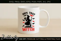 Spooky Witch SVG Cut File Funny Halloween T-shirt Mug Design Product Image 5