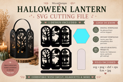 Round Spooky Halloween lantern svg template, Product Image 4