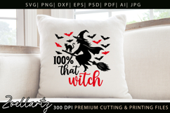 Spooky Witch SVG Cut File Funny Halloween T-shirt Mug Design Product Image 3
