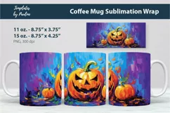 Spooky Halloween Pumpkin Coffee Mug Wrap for 11 oz Cricut Mug