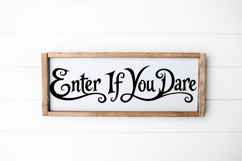 halloween door sign svg with script lettering