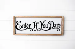 halloween door sign svg with script lettering