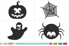 Halloween silhouette collection with classic spooky characters