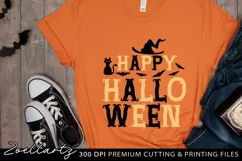 Happy Halloween SVG PNG EPS DXF Spooky Cat Witches Bats SVG Product Image 3