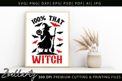 Spooky Witch SVG Cut File Funny Halloween T-shirt Mug Design Product Image 3
