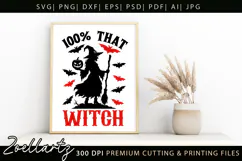 Spooky Witch SVG Cut File Funny Halloween T-shirt Mug Design Product Image 3