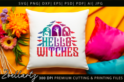 Hello Witches SVG Cricut Spooky Halloween T-shirt Mug Design Product Image 7