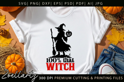 Spooky Witch SVG Cut File Funny Halloween T-shirt Mug Design Product Image 2