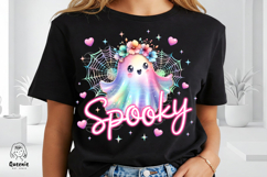 Iridescent Halloween Spooky Ghost Png Neon Glow Boo Product Image 2